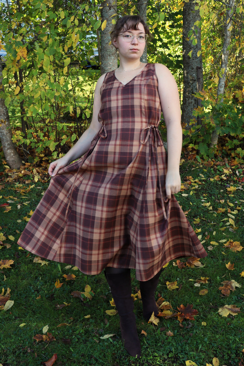 Tamara Dress Brown Plaid