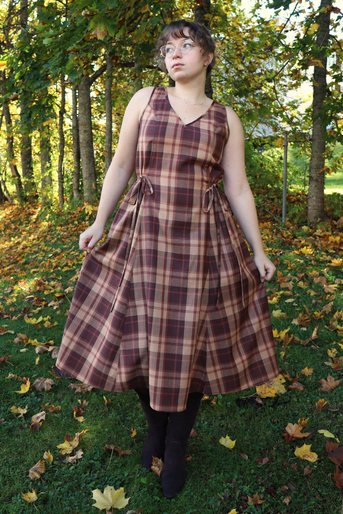 Tamara Dress Brown Plaid