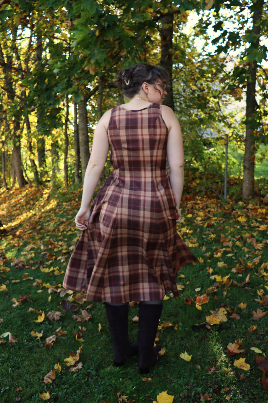 Tamara Dress Brown Plaid