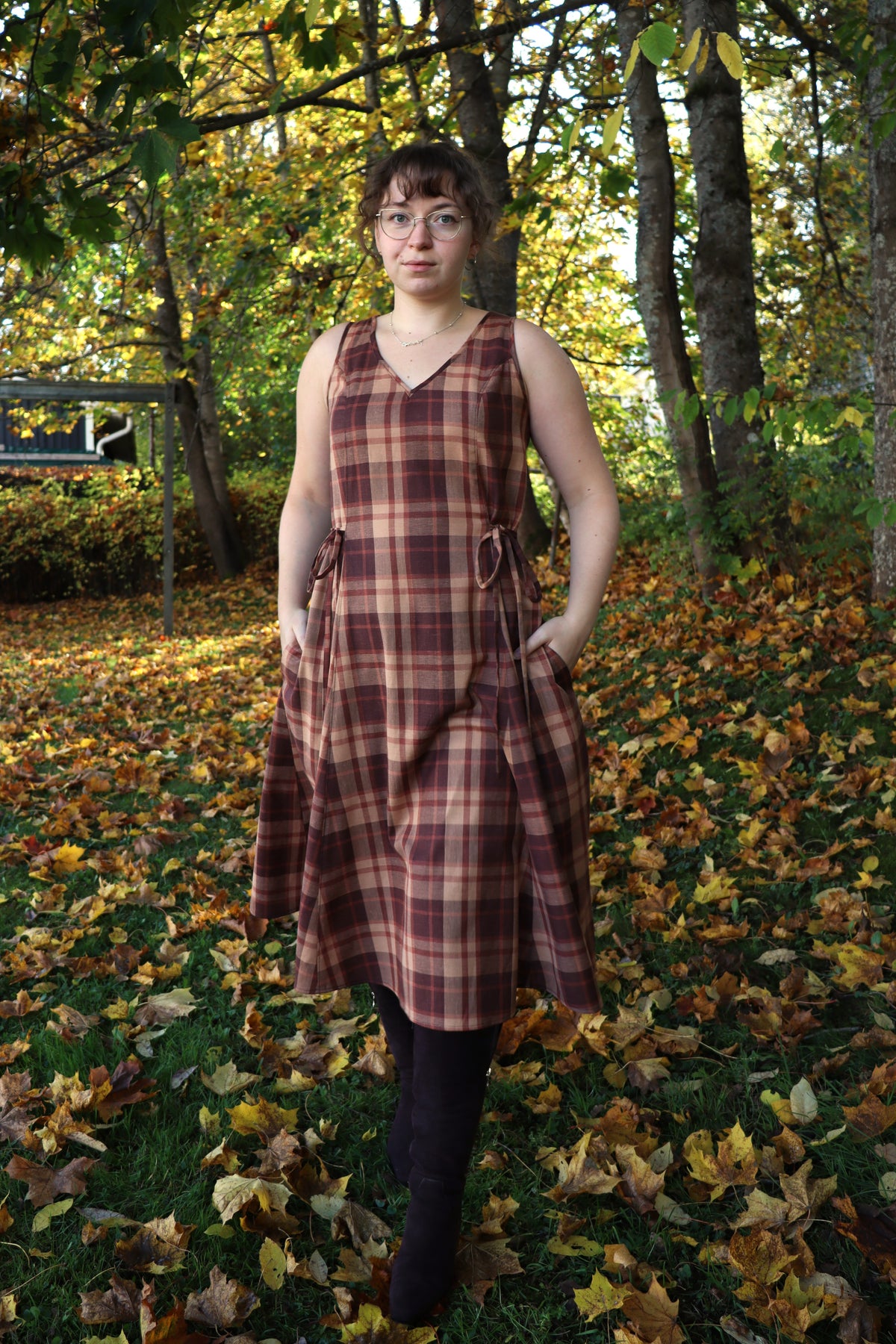 Tamara Dress Brown Plaid