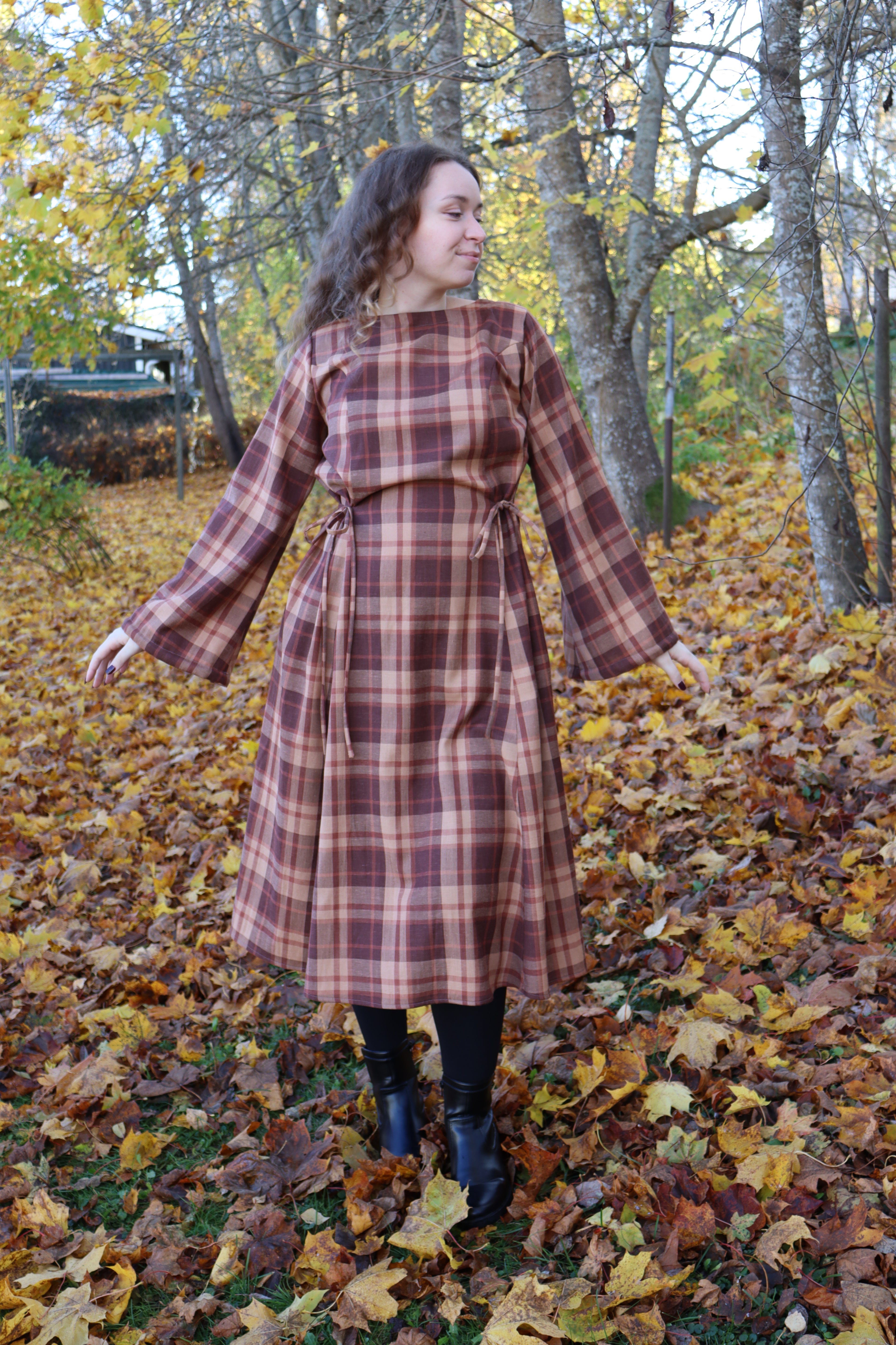 Aurelia Dress Brown Plaid