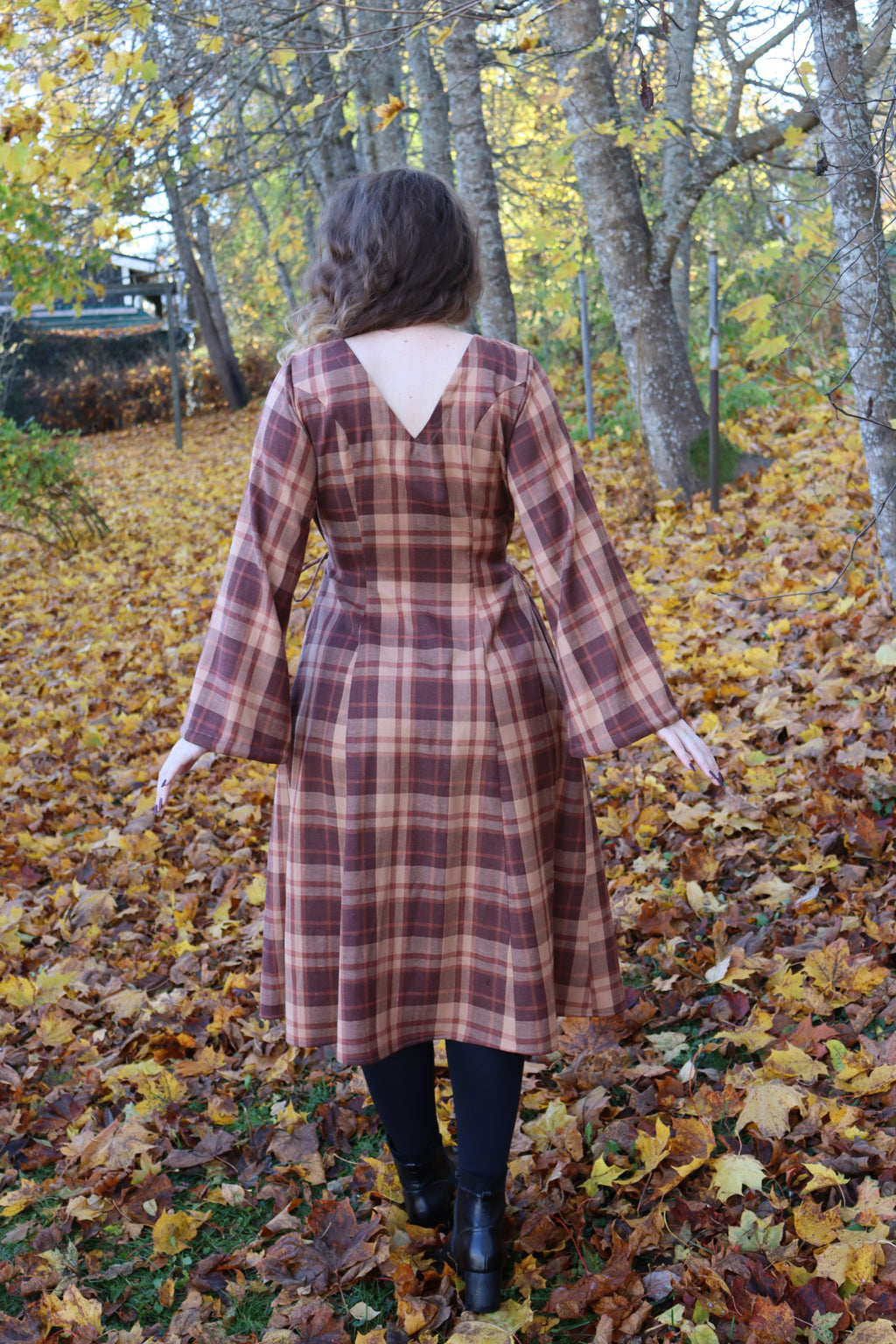 Aurelia Dress Brown Plaid