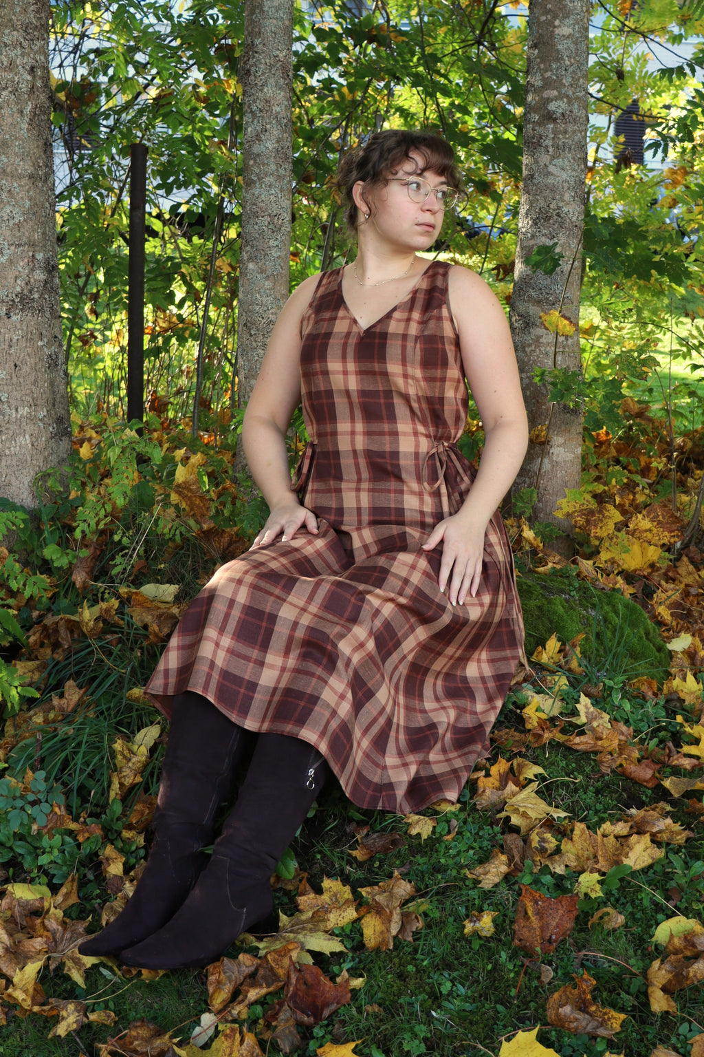 Tamara Dress Brown Plaid
