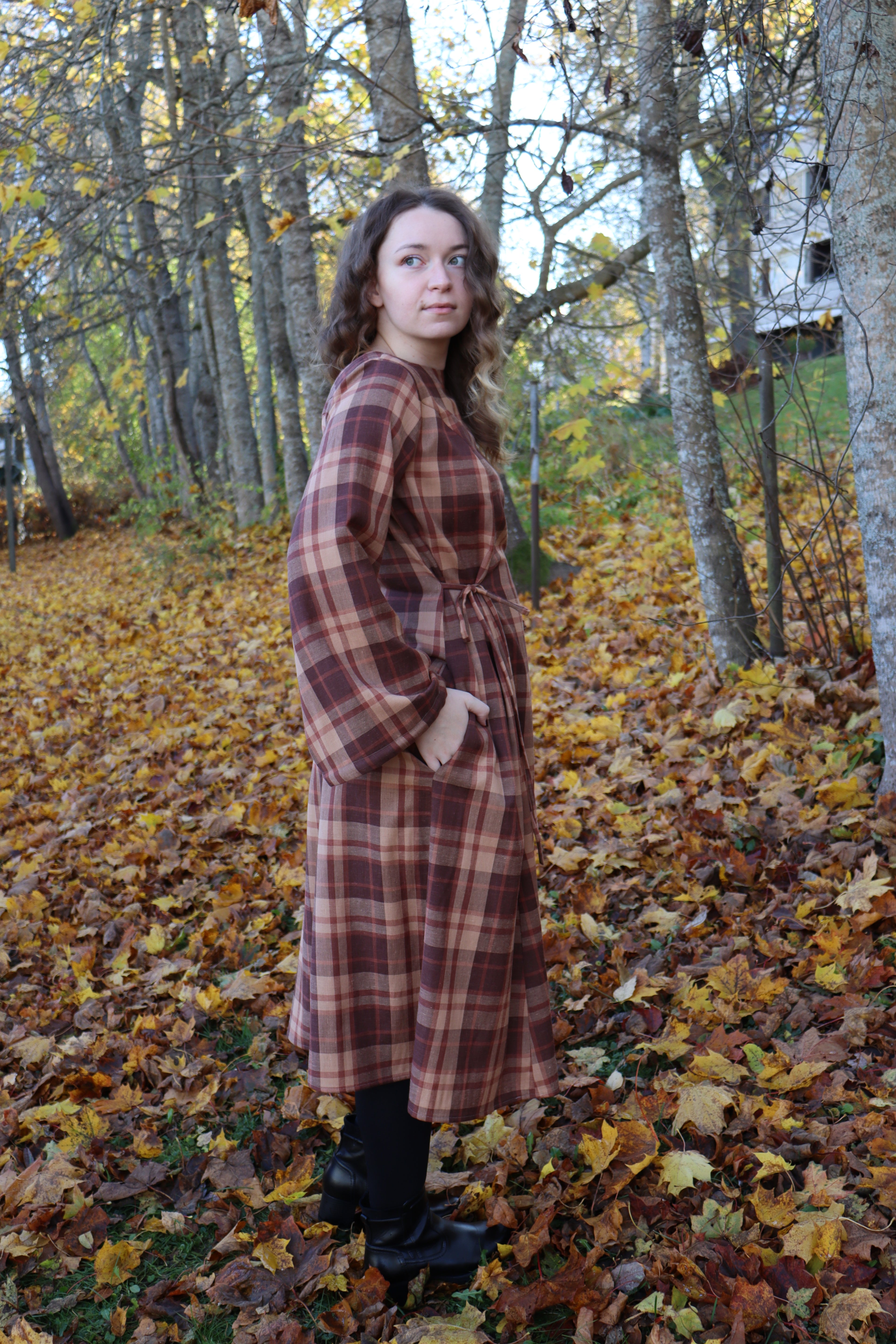 Aurelia Dress Brown Plaid