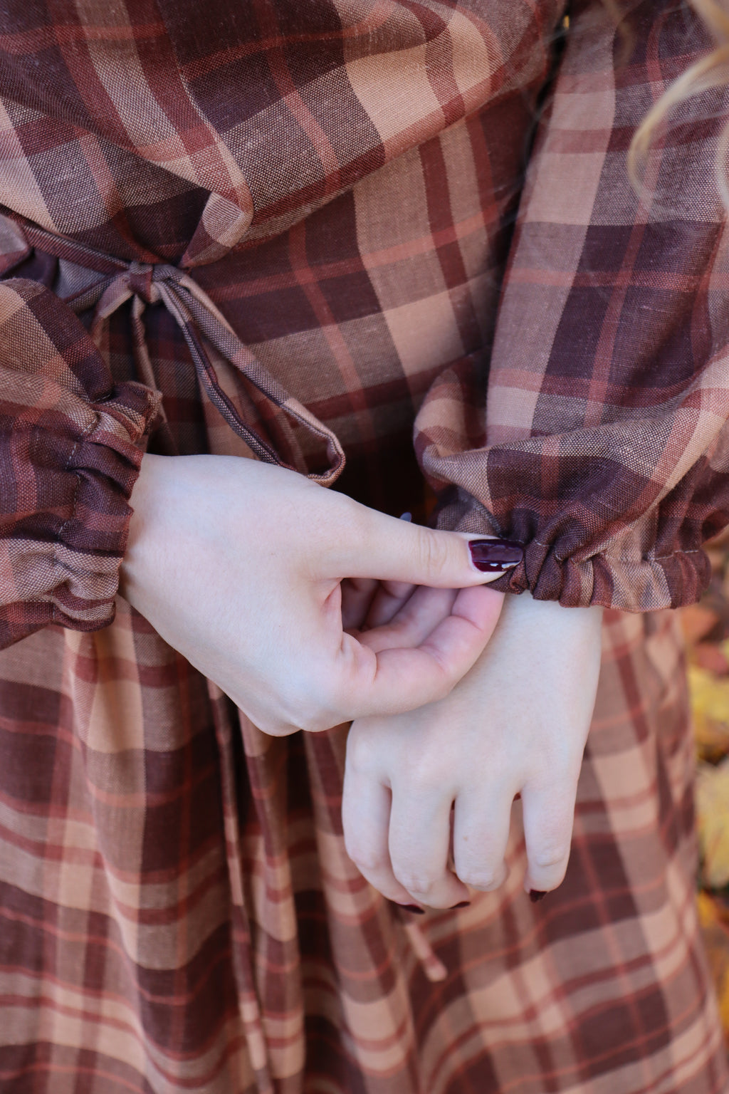 Aurelia Dress Brown Plaid