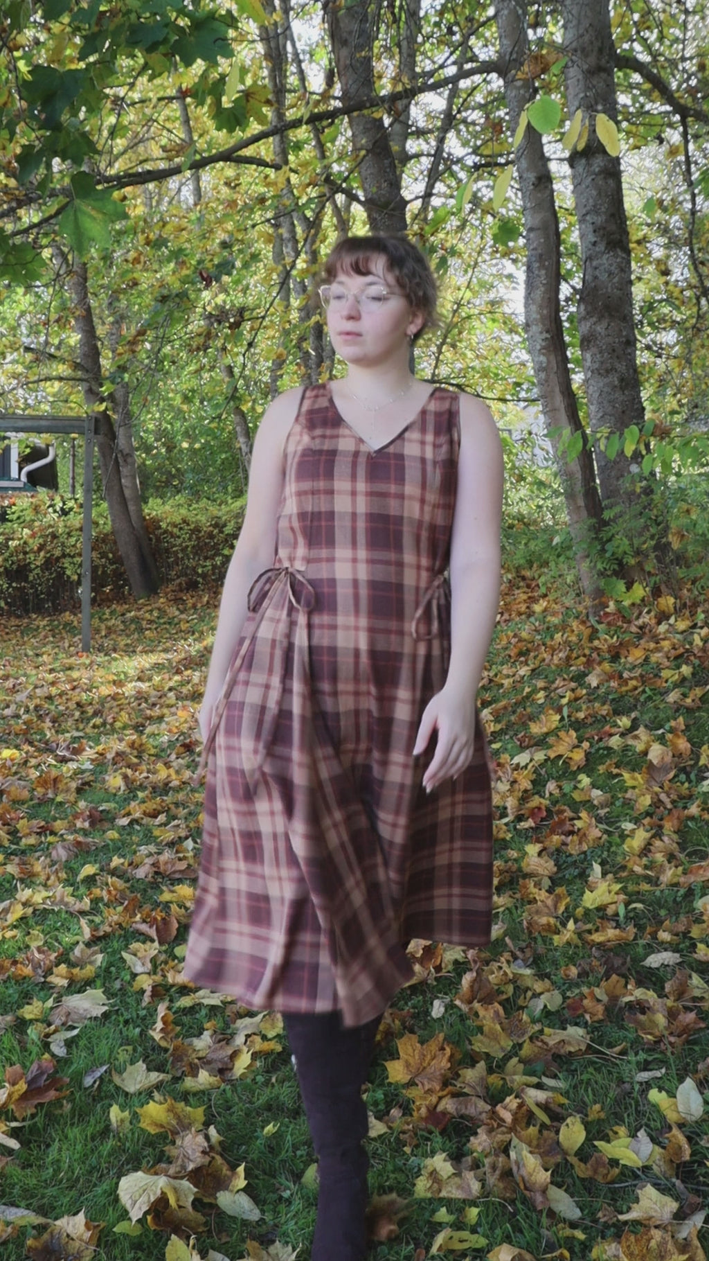 Tamara Dress Brown Plaid